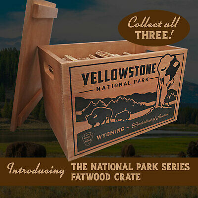 Better Wood Products Protect the Parks Fatwood Firestarter Crate, Yellowstone - Fresh Stock Dated December 2025