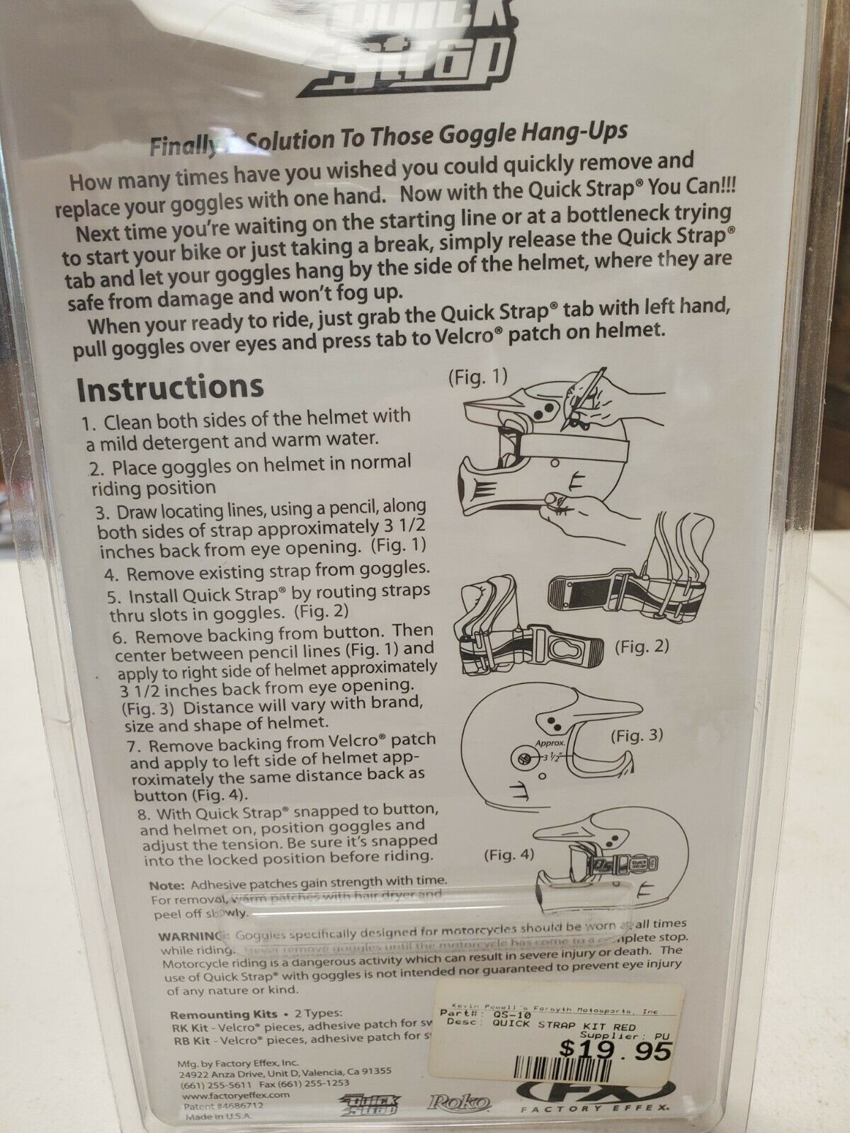 Quick Strap Red Universal Goggle Straps MX Motorcross Enduro Offroad #QS-10 - Fresh Stock Dated February 2026