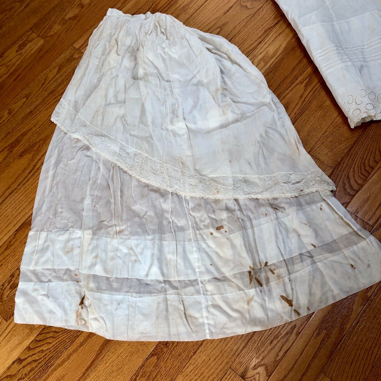 6Pc VICTORIAN Edwardian CLOTHING LOT *PLAID SILK SKIRT Bodices EYELET PETTICOAT+ - Fresh Stock Dated February 2026