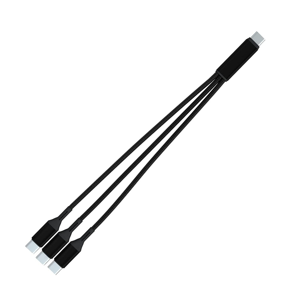 GELRHONR USB C Splitter Cable,USB C Male to 3 C 3C - 0.2M, Black - Fresh Stock Dated February 2026