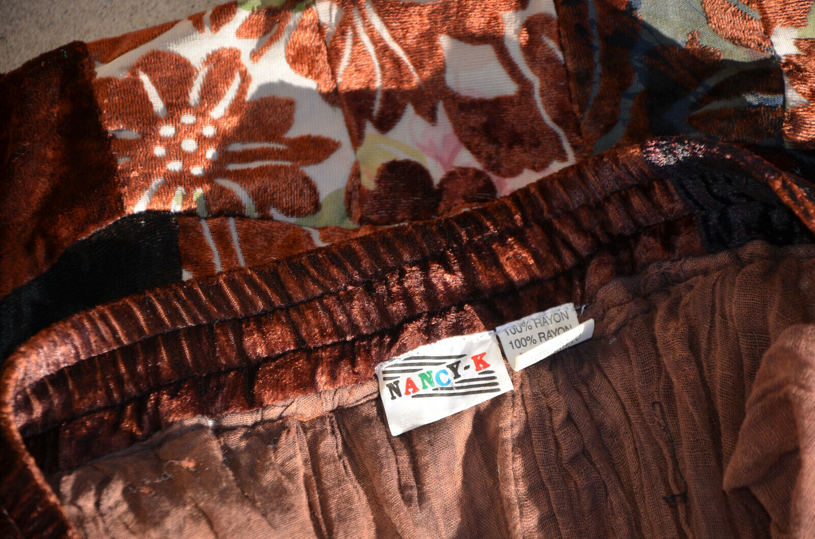 Vtg Velvet Patchwork Maxi Skirt Multicolor Lagenlook Cottagecore Prairie L XL 70 - Fresh Stock Dated March 2026