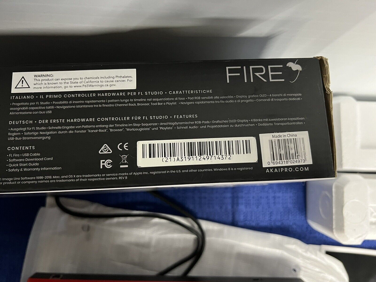 Akai Professional Fire FL Studio USB Midi Pad Controller Open Box - Fresh Stock Dated February 2026