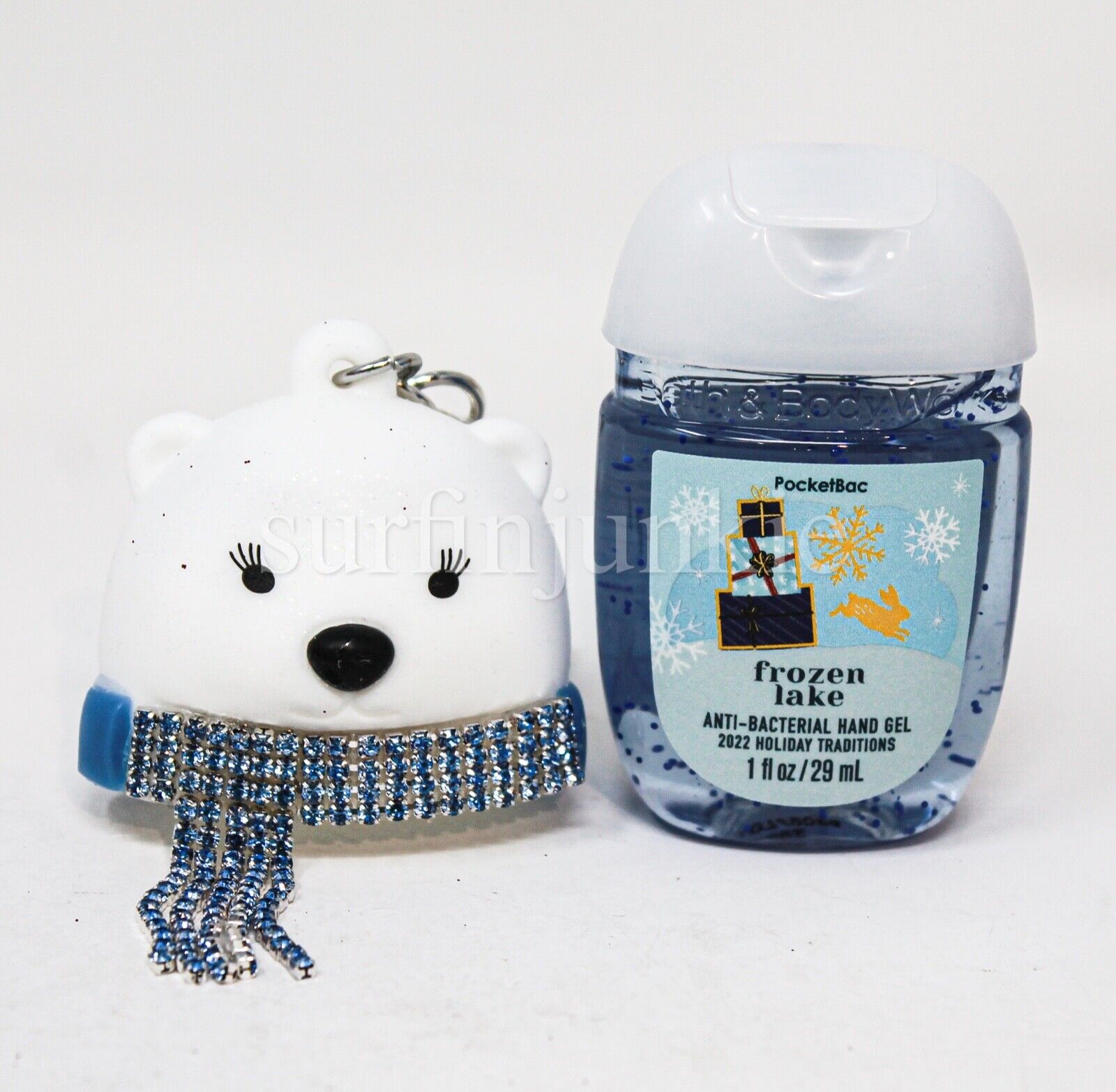 Bath & Body Works Pocketbac Holder Antibacterial Gel Snowman Blue Gems Crystals - Fresh Stock Dated February 2026