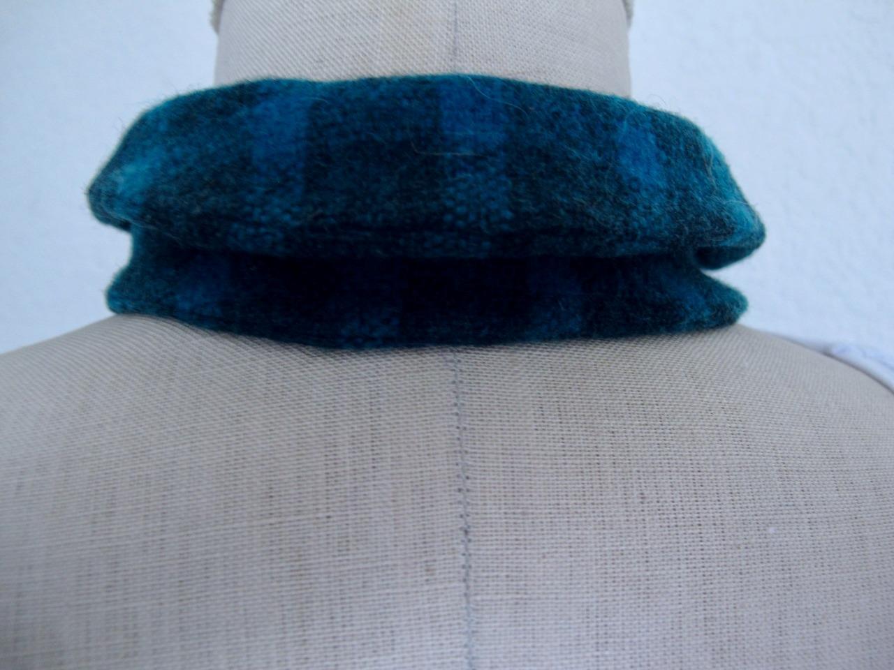 Vintage 1950's Wool Plaid Circle Skirt & Matching Collar XS XXS Blue Gray Plaid - Fresh Stock Dated March 2026