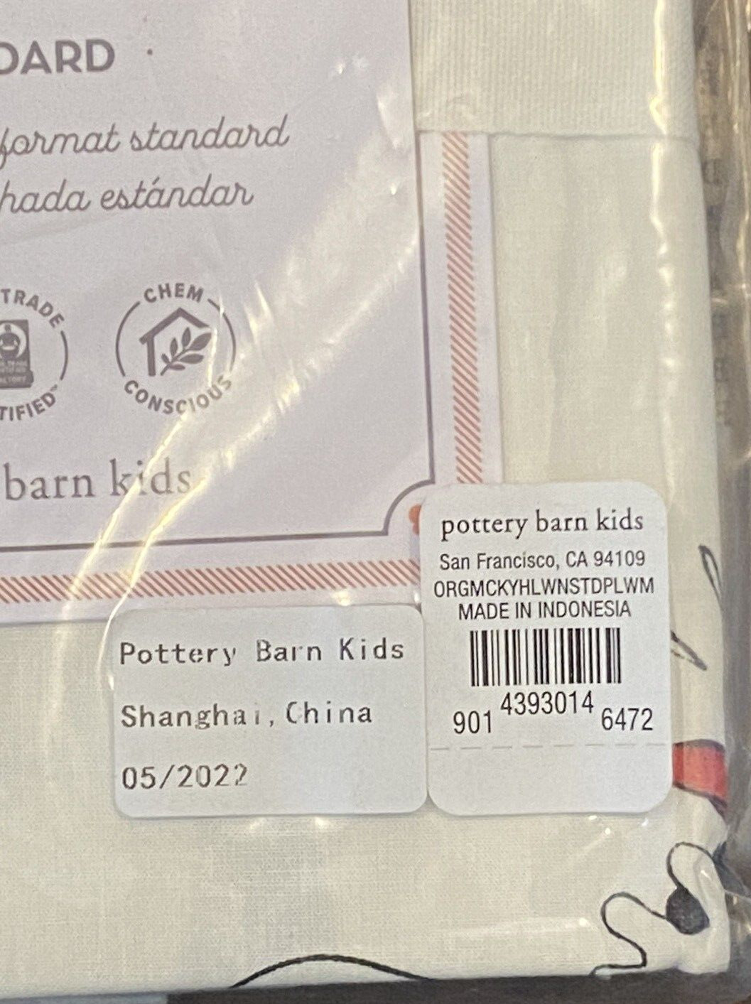 Pottery Barn Disney Mickey Mouse Standard Org Pillowcase Holiday Halloween - Fresh Stock Dated February 2026