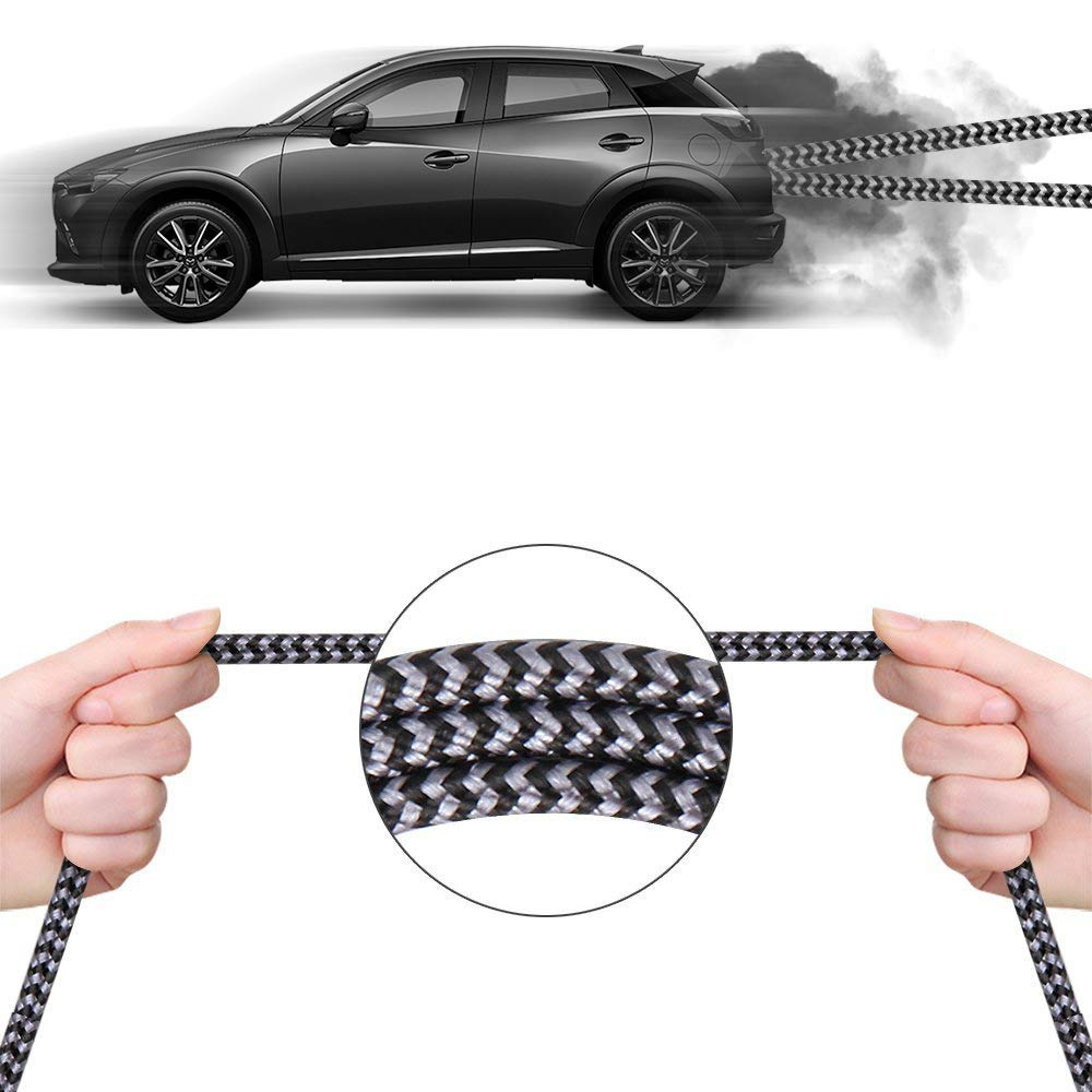 USB Type C Cable 5-Pack, C to A Nylon Braid Fast Charging Black Gray - Fresh Stock Dated February 2026