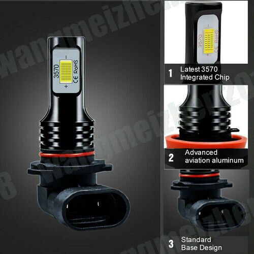 For Ducati 848 1198 1098 R S EVO Panigale 1199 H11 H8 LED Headlight 8000K Bulbs - Fresh Stock Dated February 2026