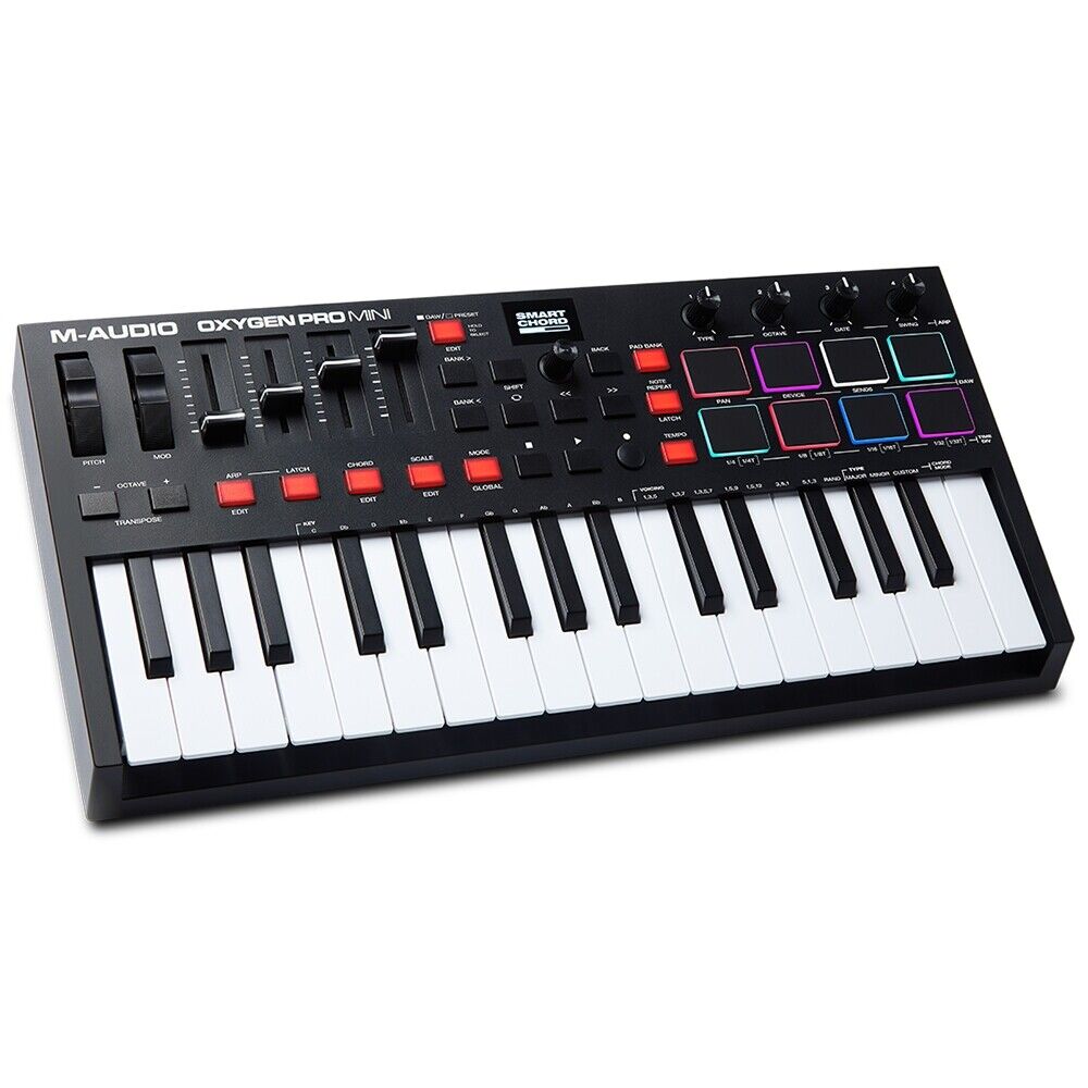 M-Audio Oxygen Pro Min 32-Mini-Key USB Powered MIDI Controller Keyboard, 8 Pads - Fresh Stock Dated February 2026
