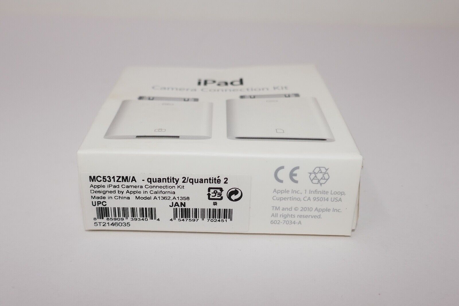 Genuine Apple iPad Camera Connection Kit MC531ZM/A SEALED - Fresh Stock Dated February 2026