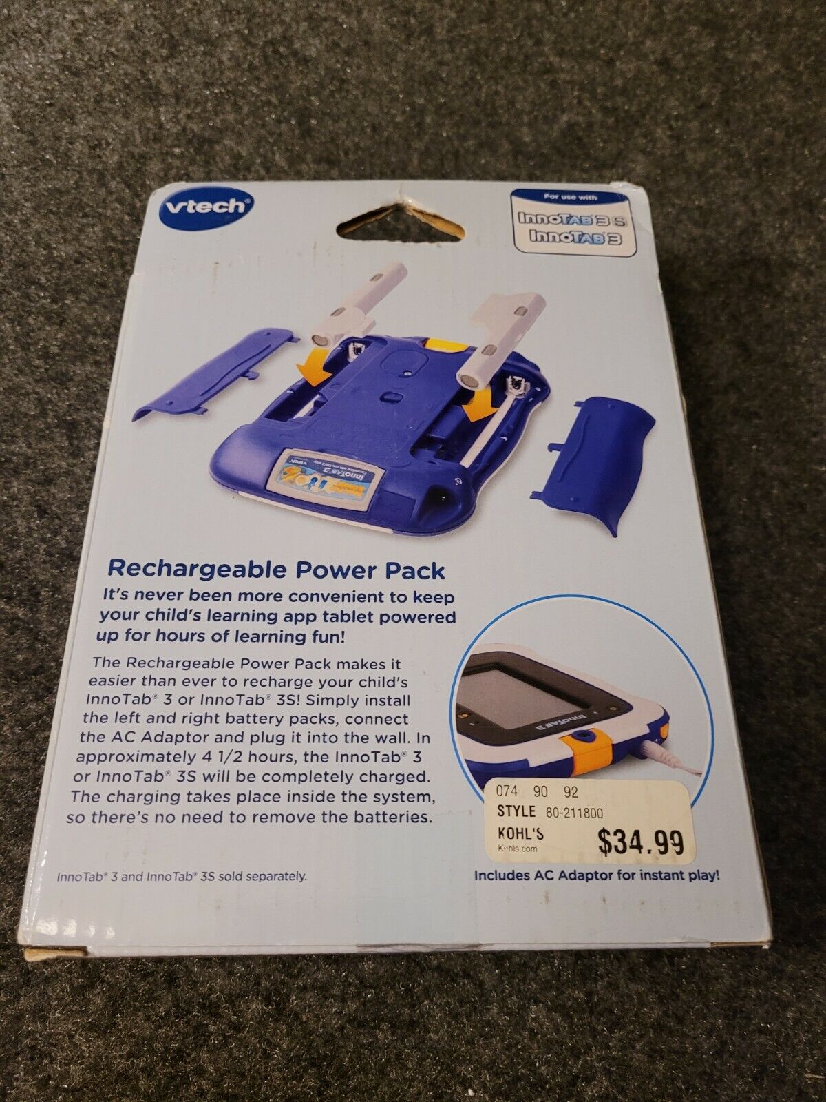 VTech InnoTab 3 & 3S Rechargeable Power Pack + AC Adaptor NEW N1 - Fresh Stock Dated February 2026