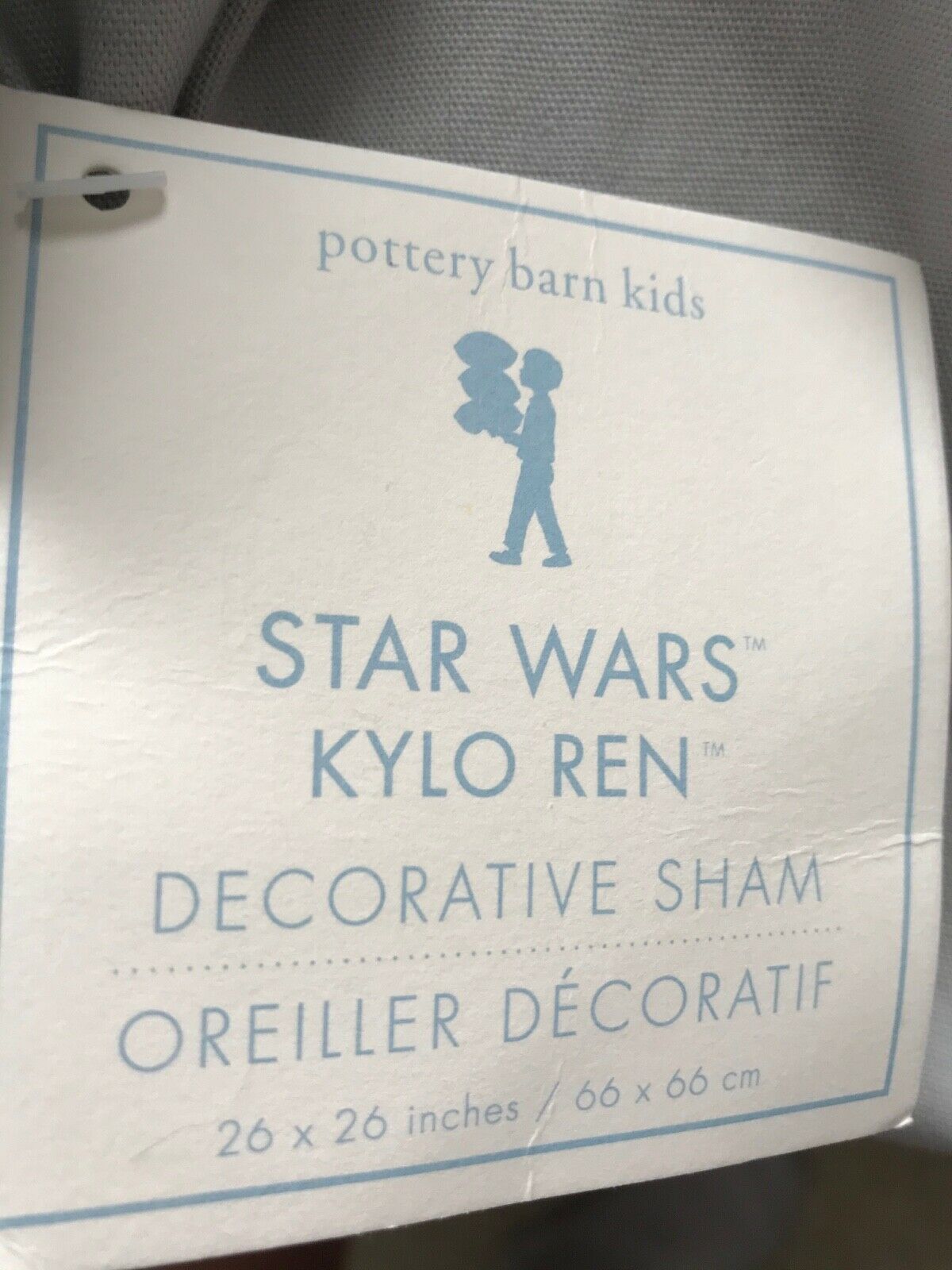 KYLO REN Pottery Barn Kids applique EURO SHAM Star Wars LightSaber - Fresh Stock Dated December 2025