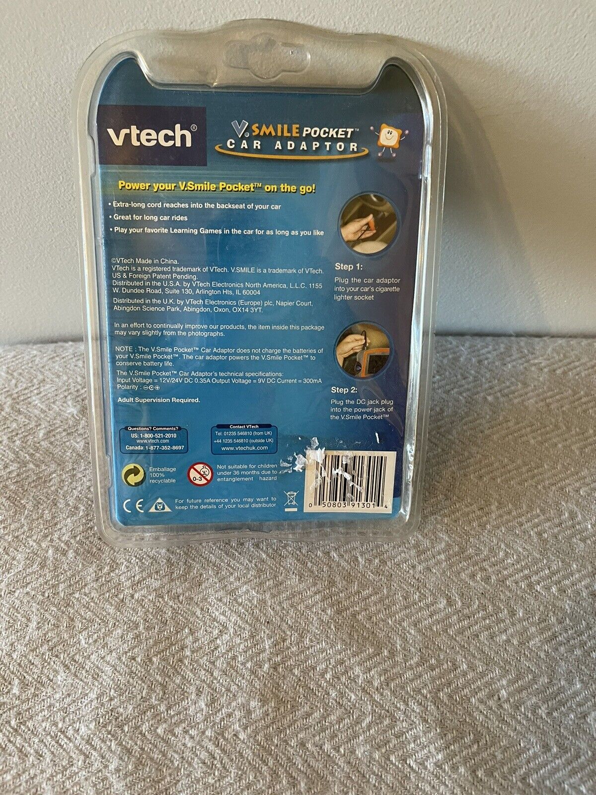 VTech Car Charger VSmile Pocket Car Adapter - Fresh Stock Dated February 2026