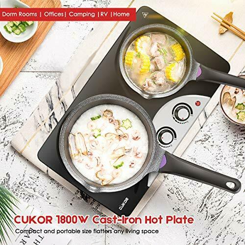 CUKOR Electric Hot Plate , 1800W Countertop Burner, Dual  Assorted Sizes - Fresh Stock Dated February 2026
