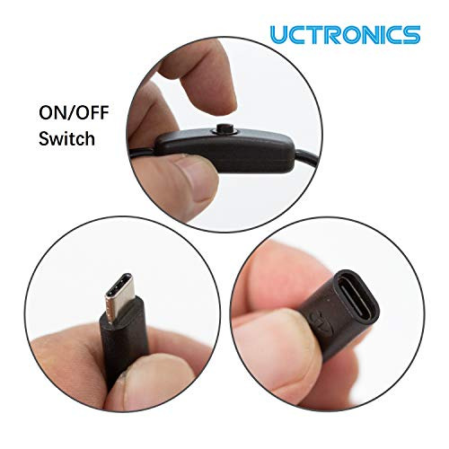 UCTRONICS Power Switch Cable for Raspberry Pi 4 2 Pack, Black, 2 Black - Fresh Stock Dated February 2026