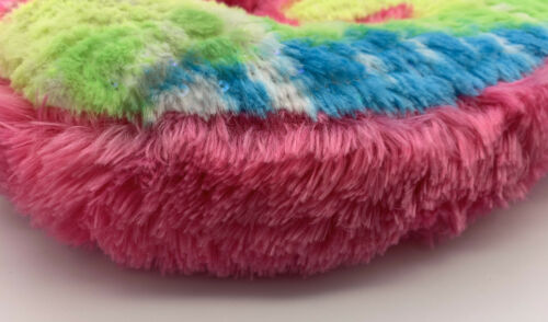 Plush Letter Initial G Accent Pillow Multi-color w/ Sequins & Faux Fur Justice - Fresh Stock Dated December 2025