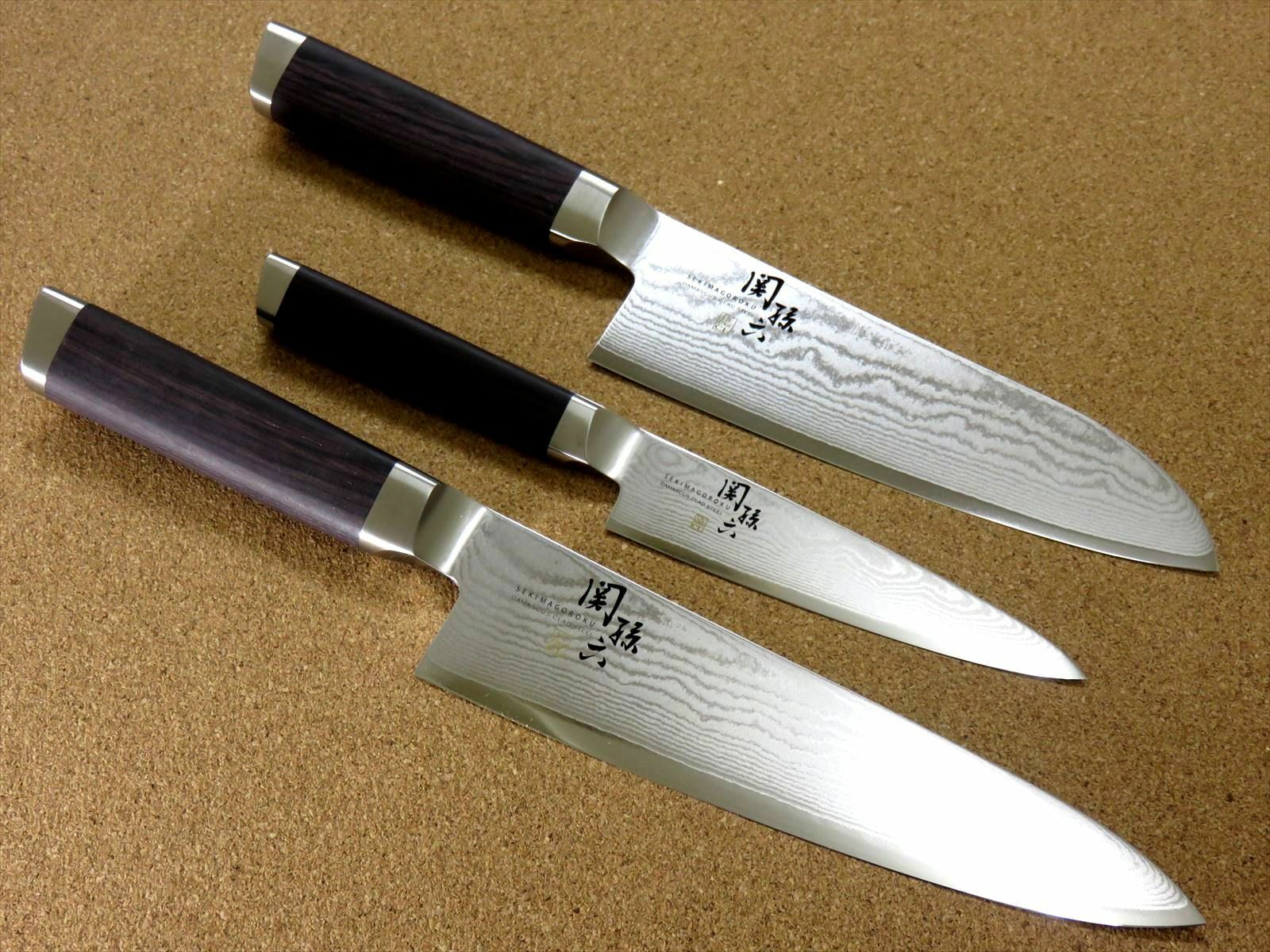 Japanese KAI SEKI MAGOROKU 3 sets Kitchen Knives VG-10 Damascus 33 Layers JAPAN - Fresh Stock Dated January 2026