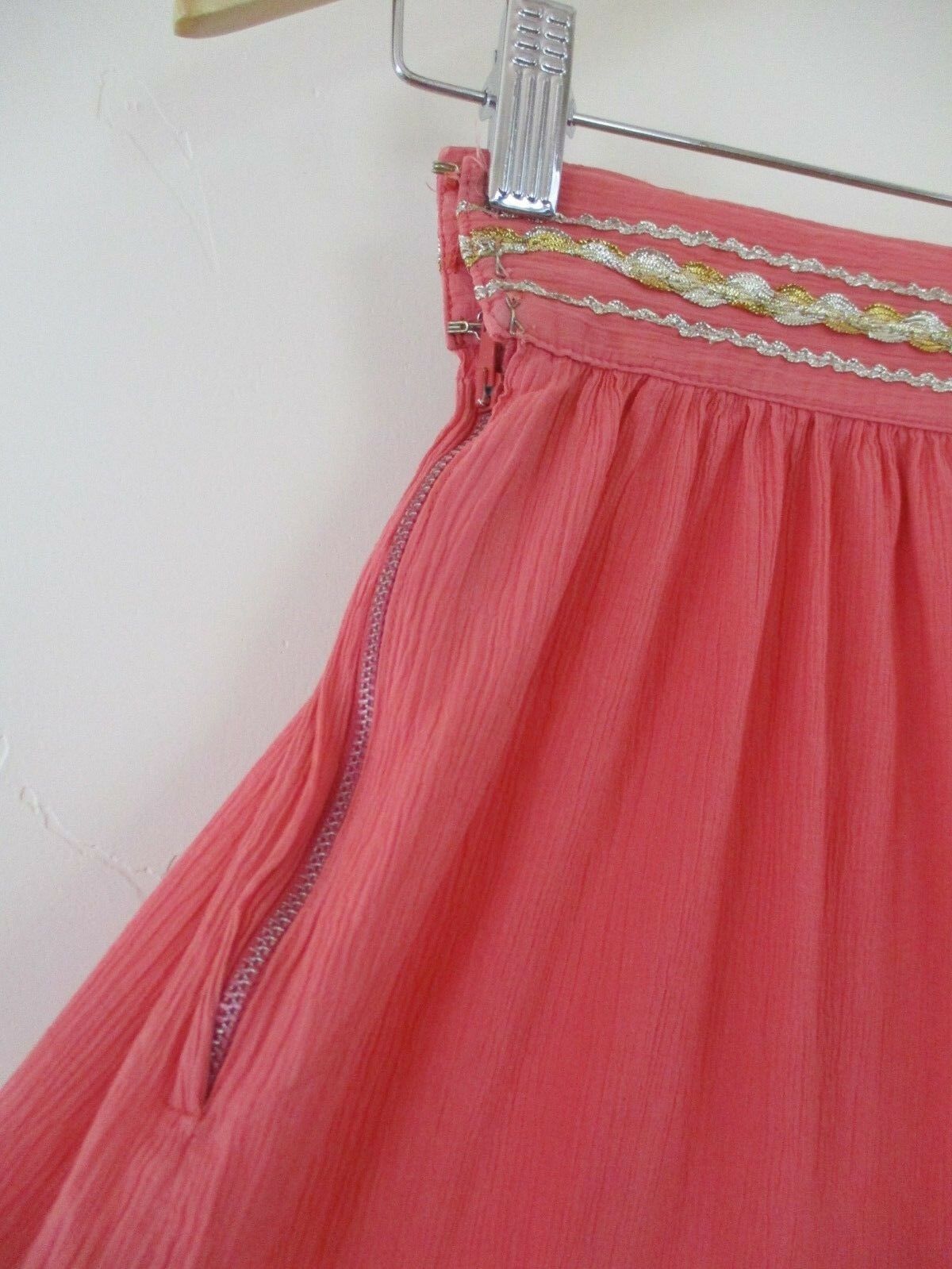 Women's Vintage skirt Pink Coral Southwest Navajo full S AS IS Native American - Fresh Stock Dated December 2025
