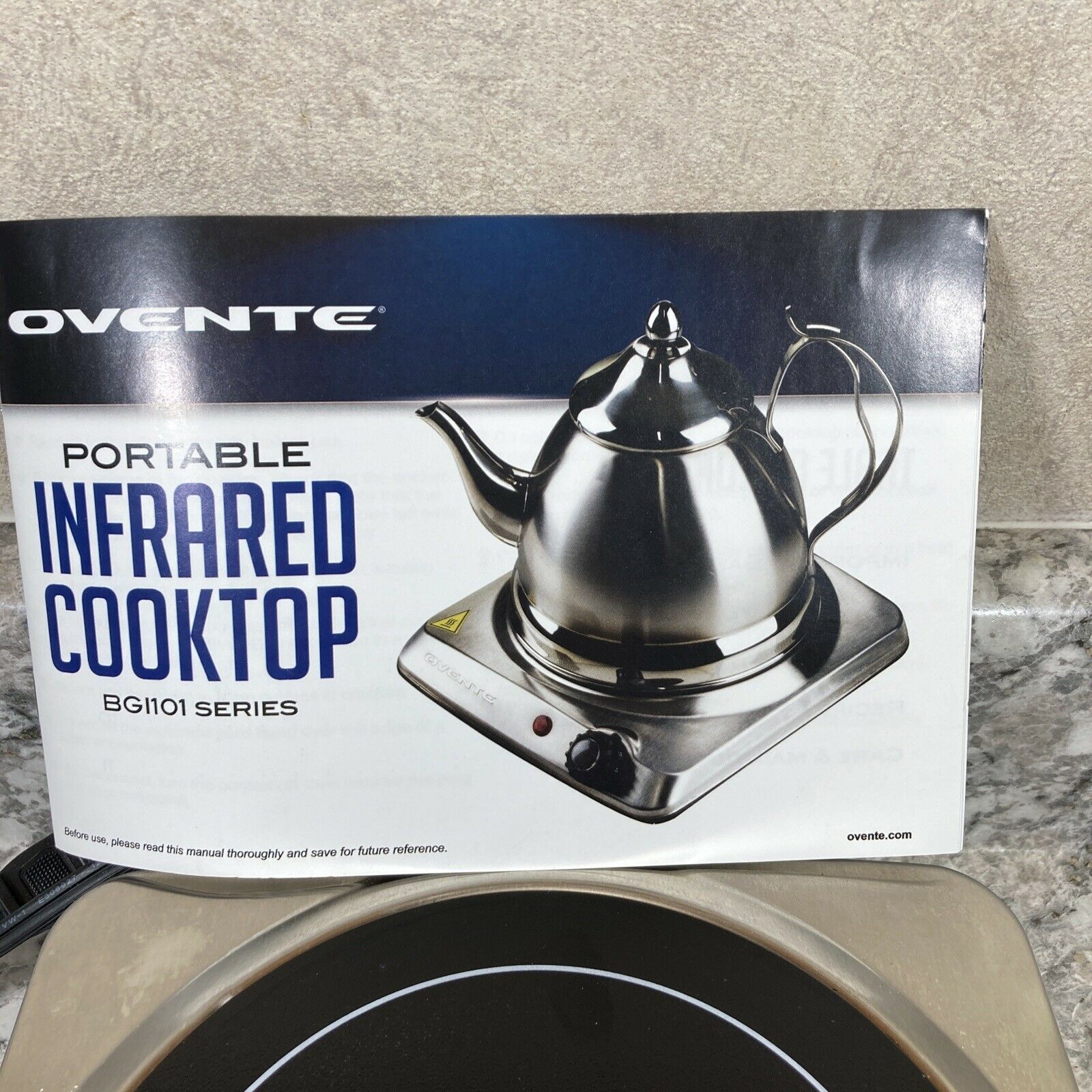 Ovente Portable Infrared Ceramic Cooktop 1000-Watt BGI101S - Fresh Stock Dated February 2026