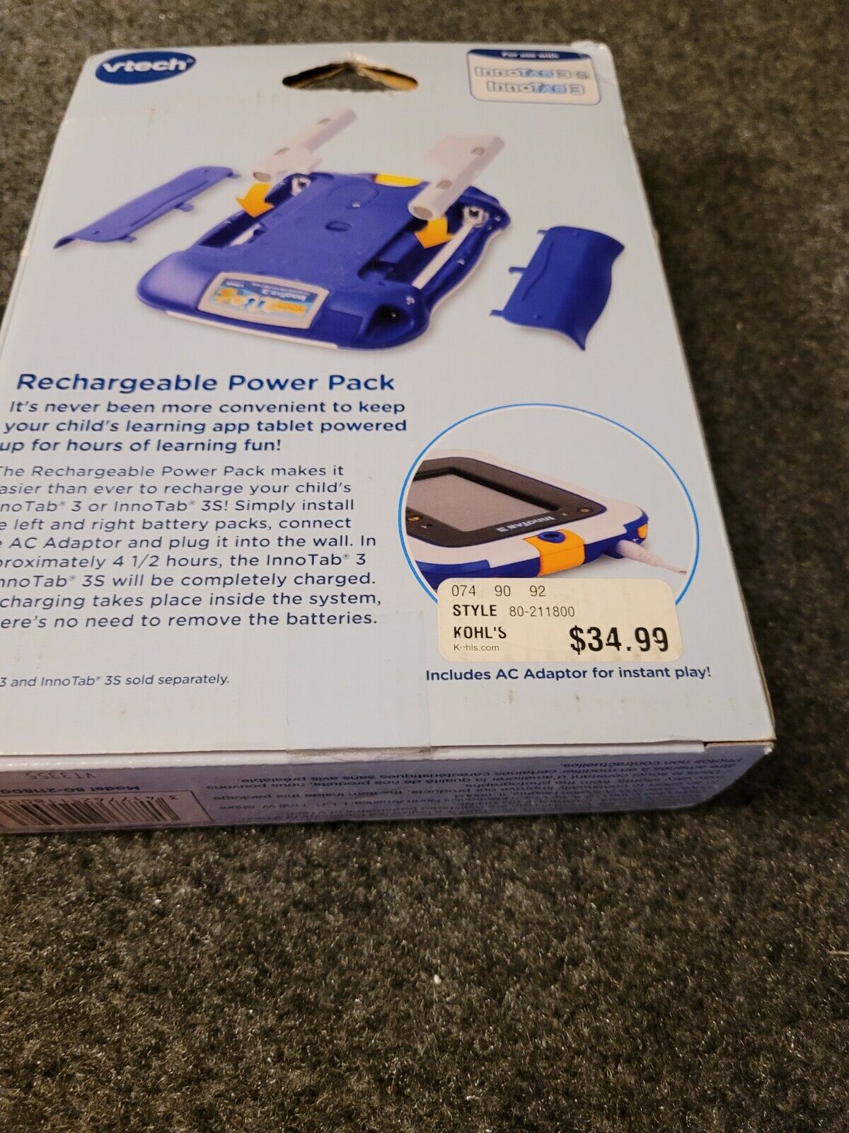 VTech InnoTab 3 & 3S Rechargeable Power Pack + AC Adaptor NEW N1 - Fresh Stock Dated February 2026