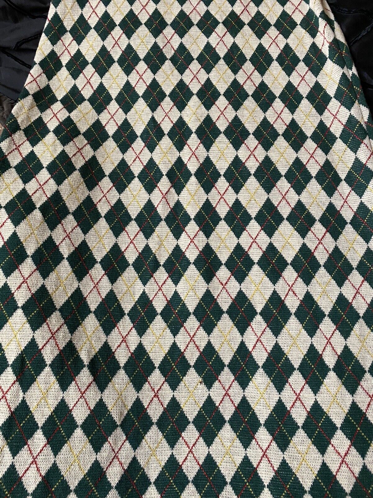 Vintage Wool Argyle Maxi Skirt Sabra Green Red Cottage Boho Academia M-XL USA - Fresh Stock Dated March 2026