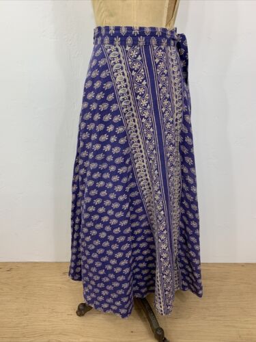 Vintage Indian Cotton Block Print Wrap Skirt - Fresh Stock Dated February 2026