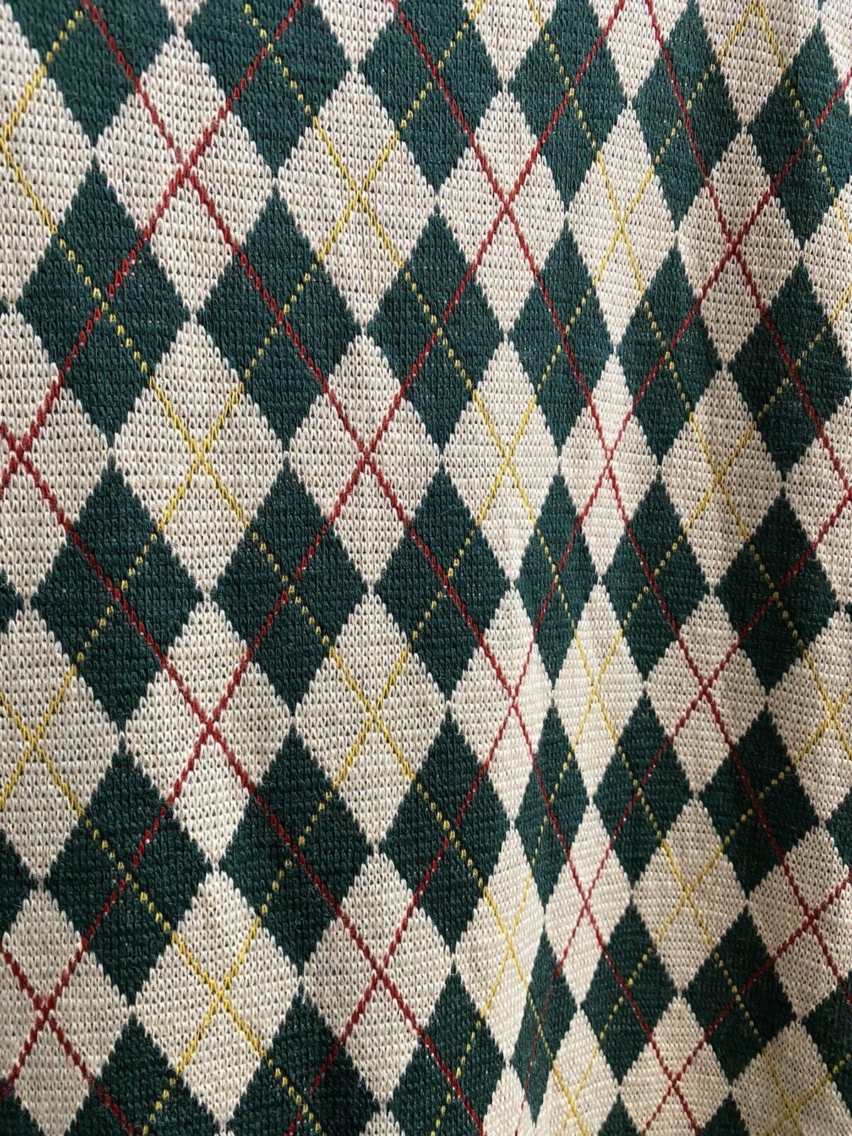 Vintage Wool Argyle Maxi Skirt Sabra Green Red Cottage Boho Academia M-XL USA - Fresh Stock Dated March 2026