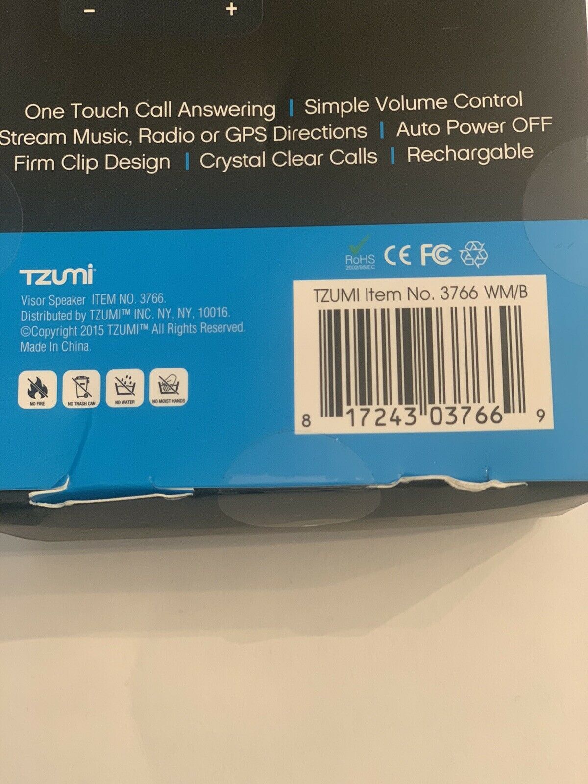 Tzumi Handfree Wireless VisorSpeaker - Fresh Stock Dated December 2025