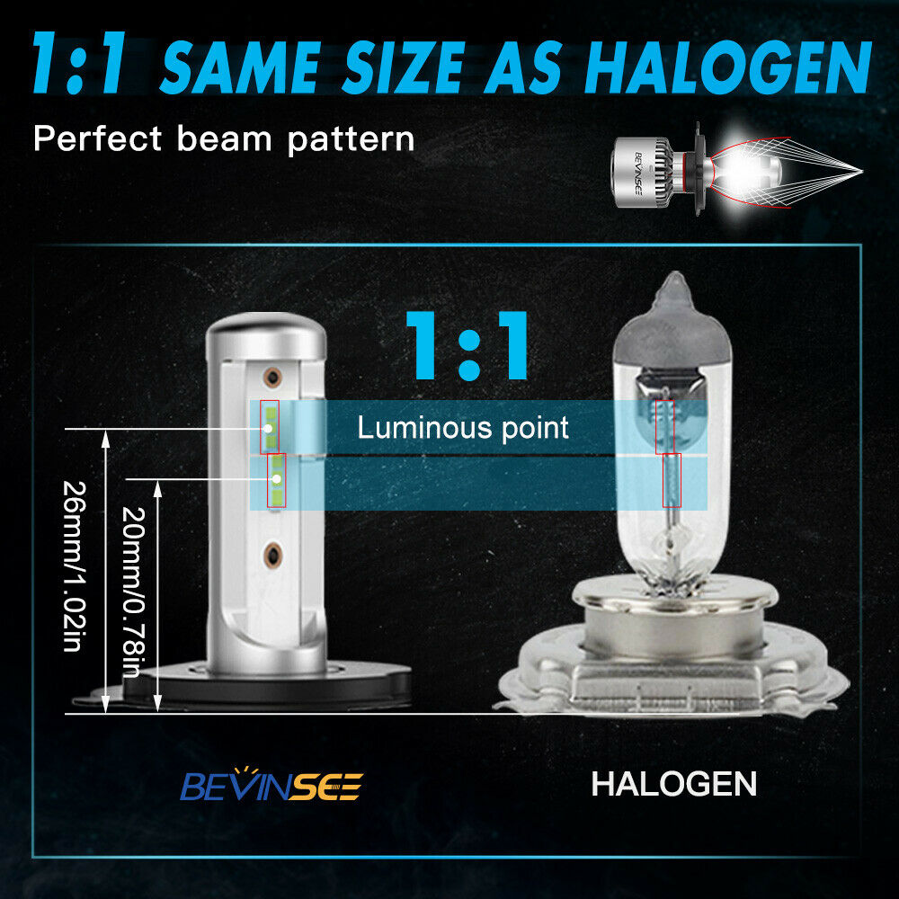 60W LED Headlights Fits For Harley Night Train FXSTB 1999-2009 Hi/Low Beam Bulbs - Fresh Stock Dated February 2026