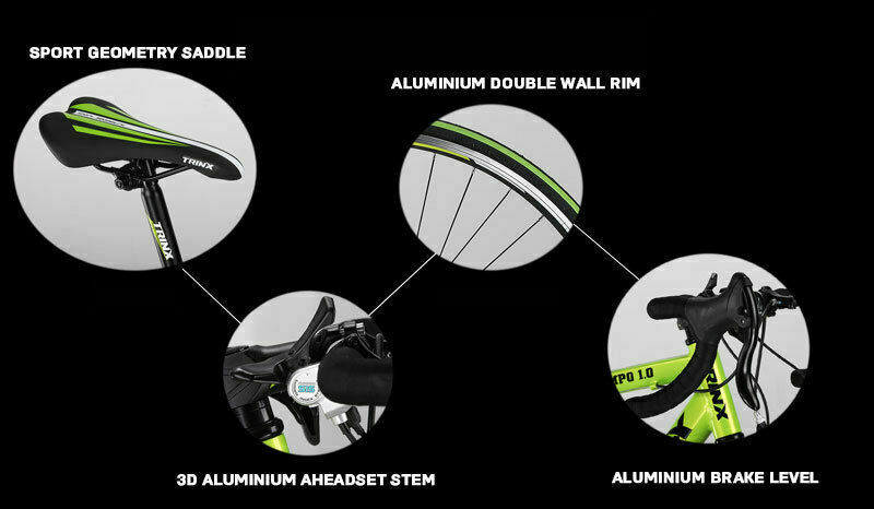 Trinx TEMPO1.0 700C Road Bike Shimano 21 Speed Racing Bicycle 53/56cm Frame NEW - Fresh Stock Dated February 2026