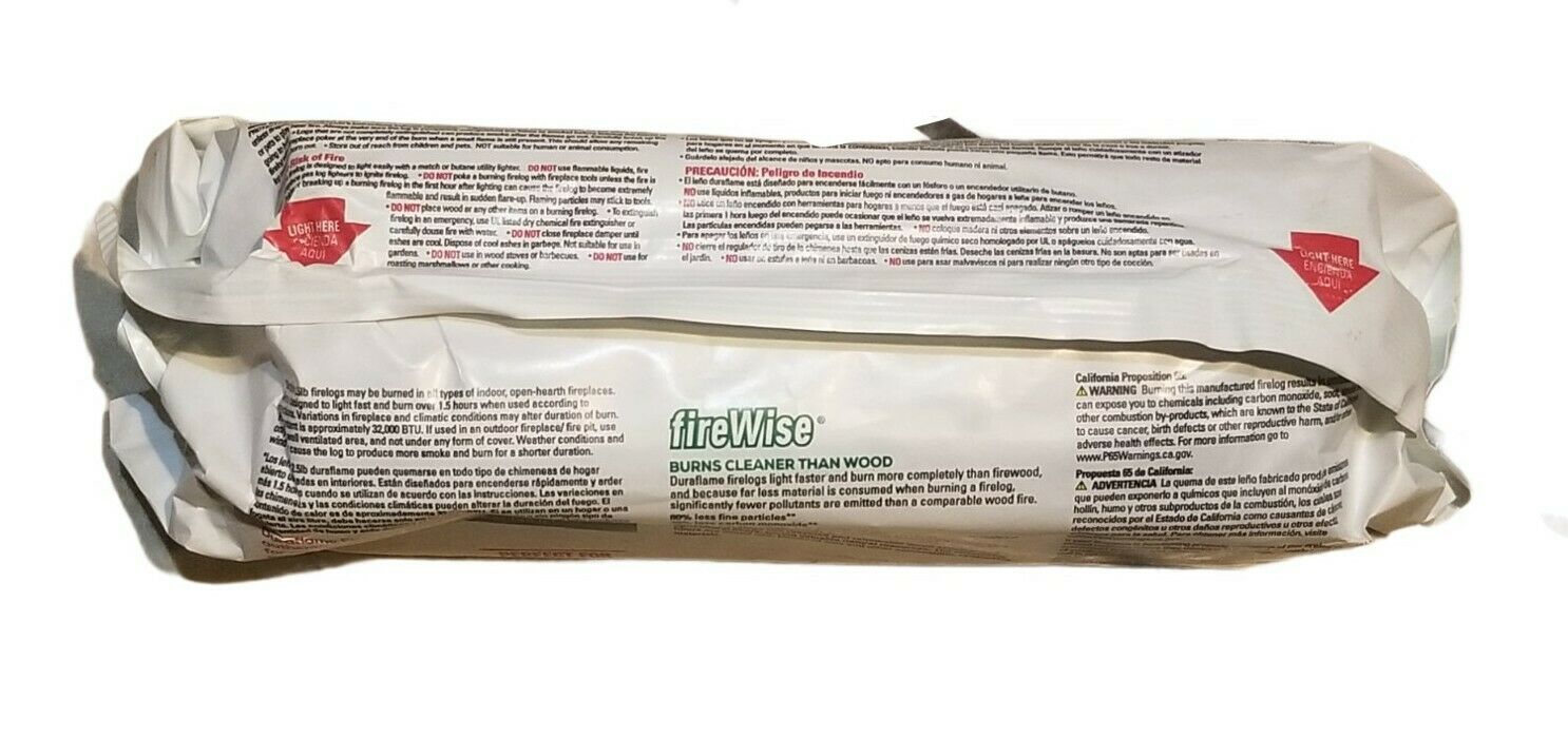 Duraflame Single Firelogs 2.5 lbs Logs 1.5 Hour Burn Time Indoor/Outdoor - Fresh Stock Dated December 2025