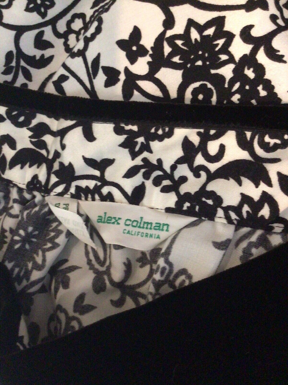 Vtg 70's Alex Coleman California Mod Bright Floral Velvet Waist Maxi Skirt M - Fresh Stock Dated March 2026