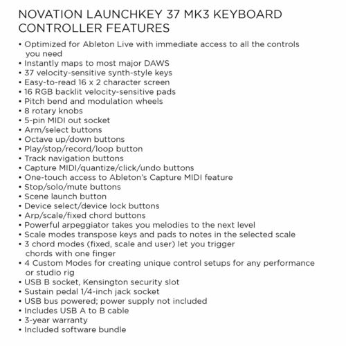 Novation Launchkey 37 MK3 37-Key Midi Keyboard Controller - Fresh Stock Dated February 2026