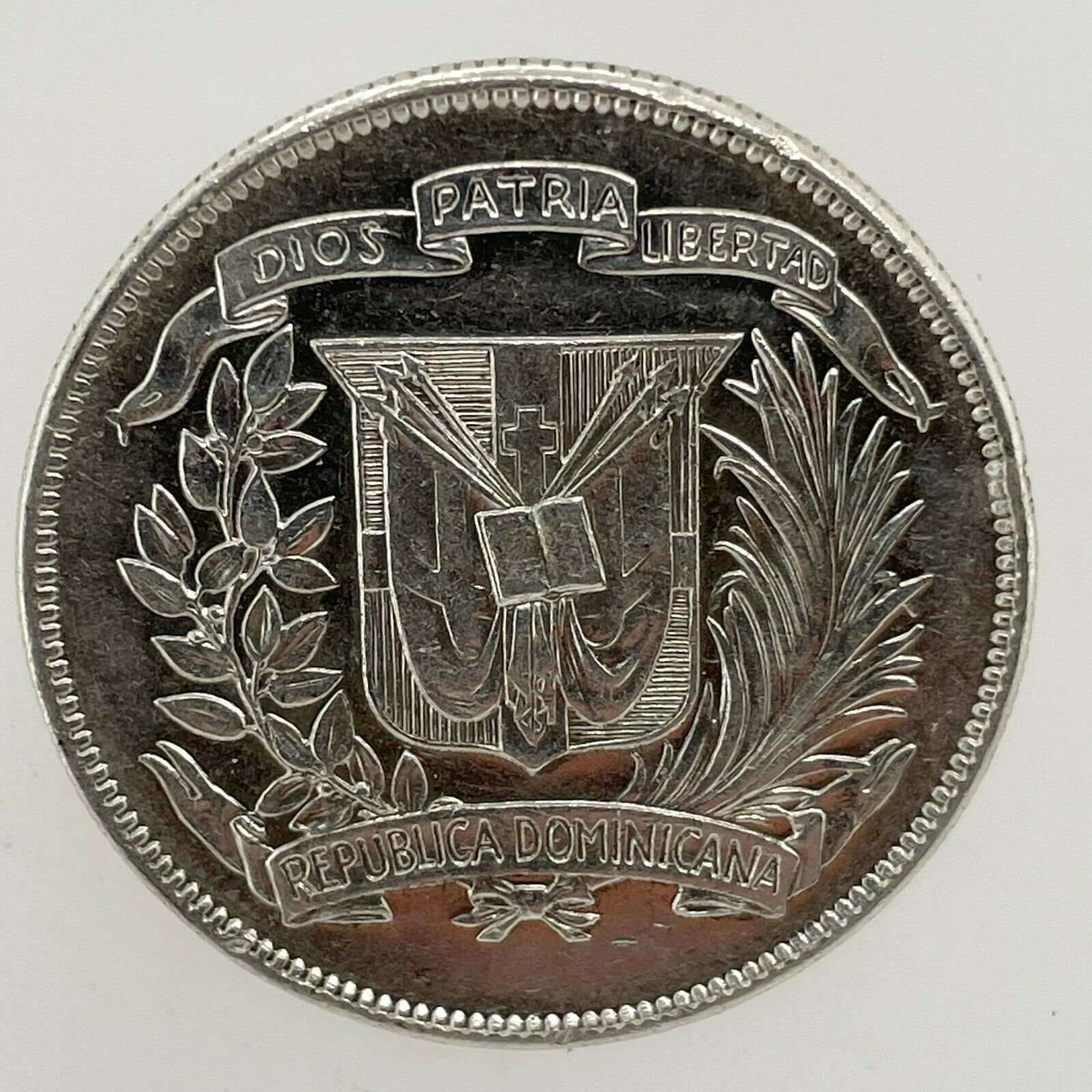 1961 Dominican Republic MEDIO - 1/2 Peso- UNC.- 0.900 Silver Coin KM #21 C#1 - Fresh Stock Dated February 2026