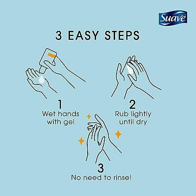 Suave Hand Sanitizer Gel Kills 99.9% of Germs, Unscented, 8 FL OZ (Pack of 2) - Fresh Stock Dated February 2026