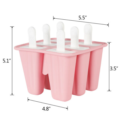 6Hole Reusable Silicone Ice Cream DIY Mould Popsicle Molds BPA Free Easy Release - Fresh Stock Dated February 2026