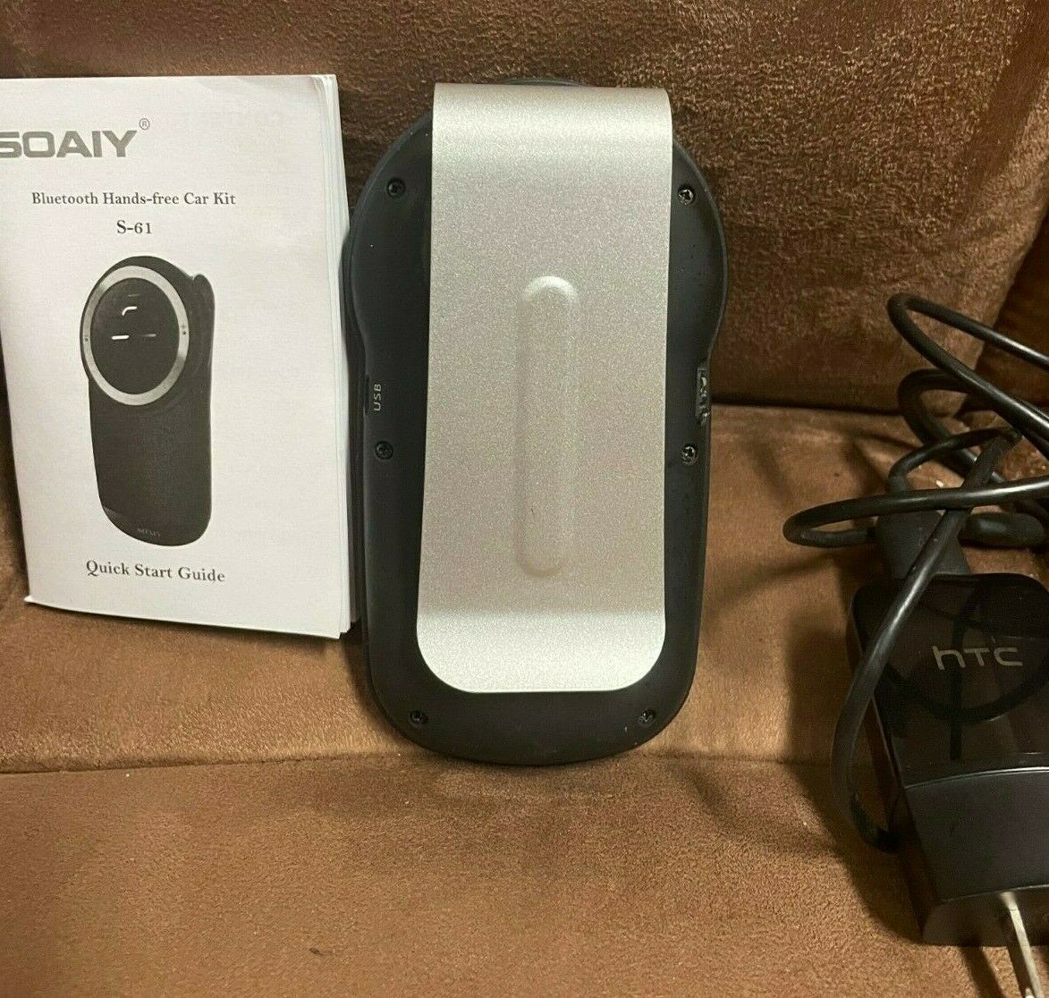Soaiy Bluetooth Handsfree Car Kit Model S-61 working. Dc 5v - Fresh Stock Dated February 2026