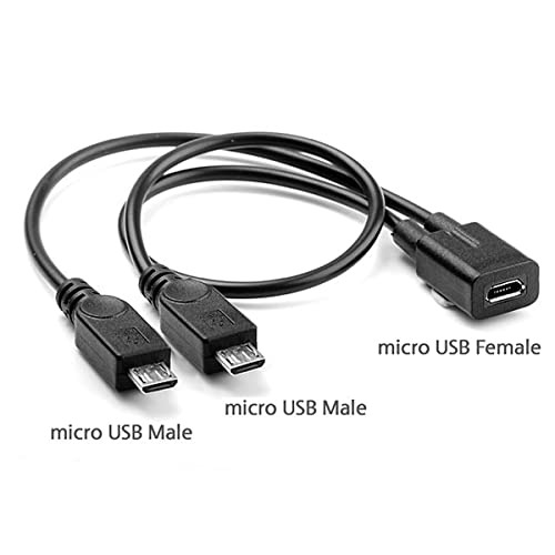 CY Micro USB Female to 2 Male Splitter Extension usb 1 2 - Fresh Stock Dated February 2026