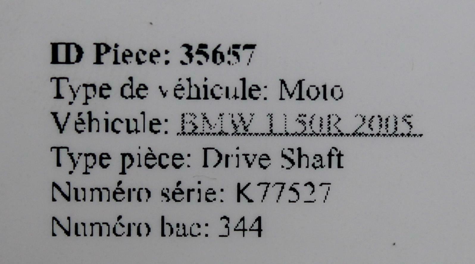 2005 Bmw R1150r Drive Shaft 26117655802 - Fresh Stock Dated February 2026