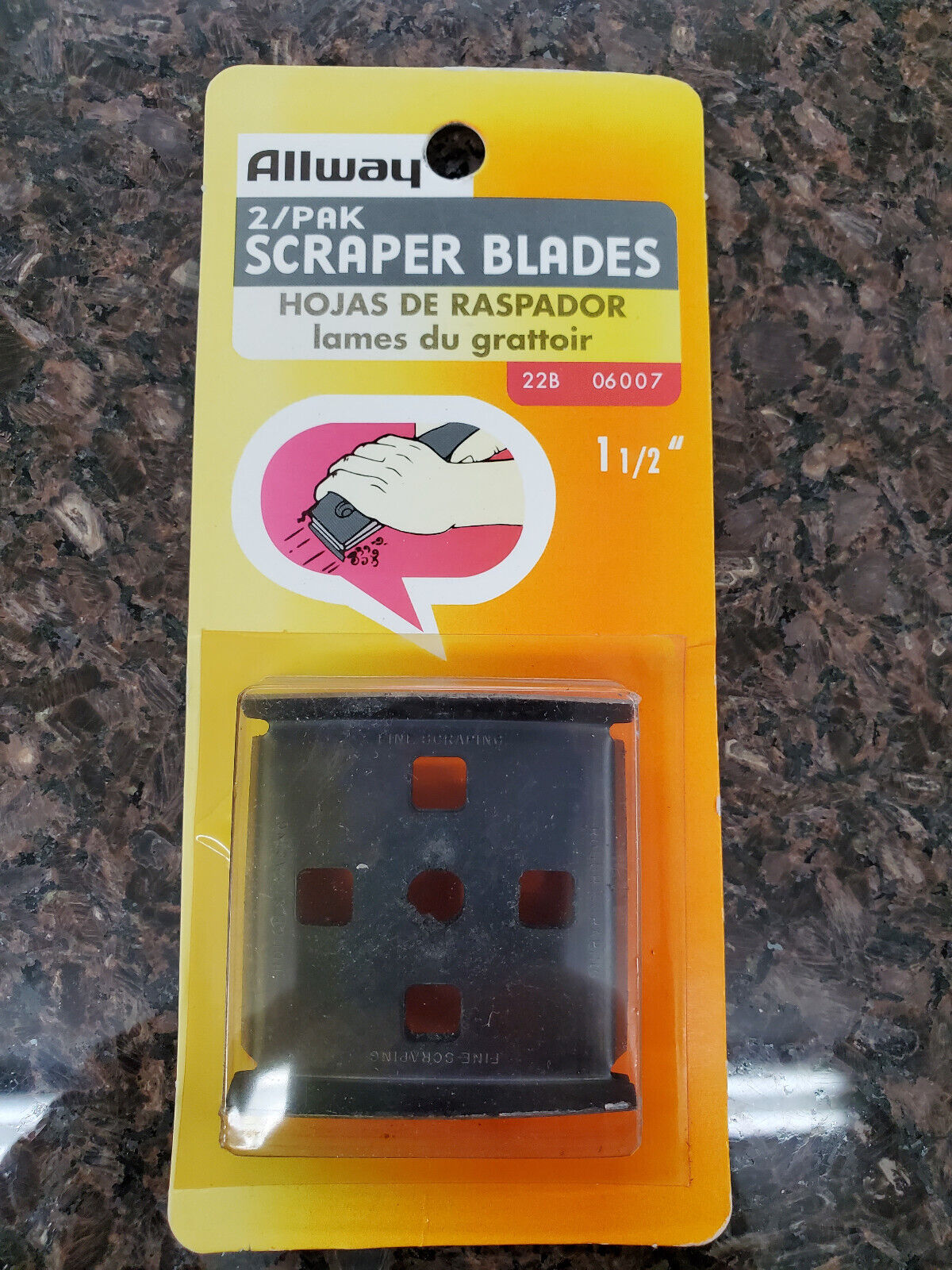 6 PACKS 12 BLADES Total - Allway Scraper Blades 22B 06007 1-1/2