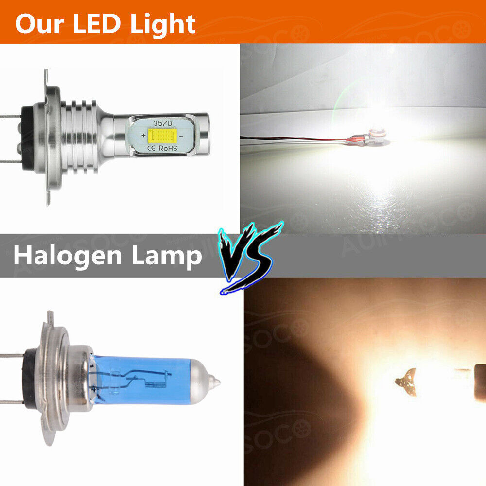 For Honda CBR 600rr 1000rr 2003-2017 - 6Side H7 LED Headlight Bulbs 6000K White - Fresh Stock Dated February 2026