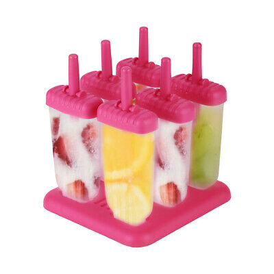 Ice Pop Maker Popsicle Mold With Tray and Drip Guard Pink Set Of 6 Free shipping - Fresh Stock Dated December 2025