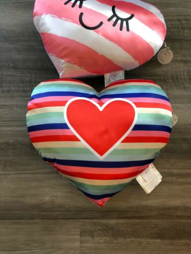 The Manhattan Toy Company Satin Heart Pillows Lot NWT Rainbow Pink - Fresh Stock Dated December 2025