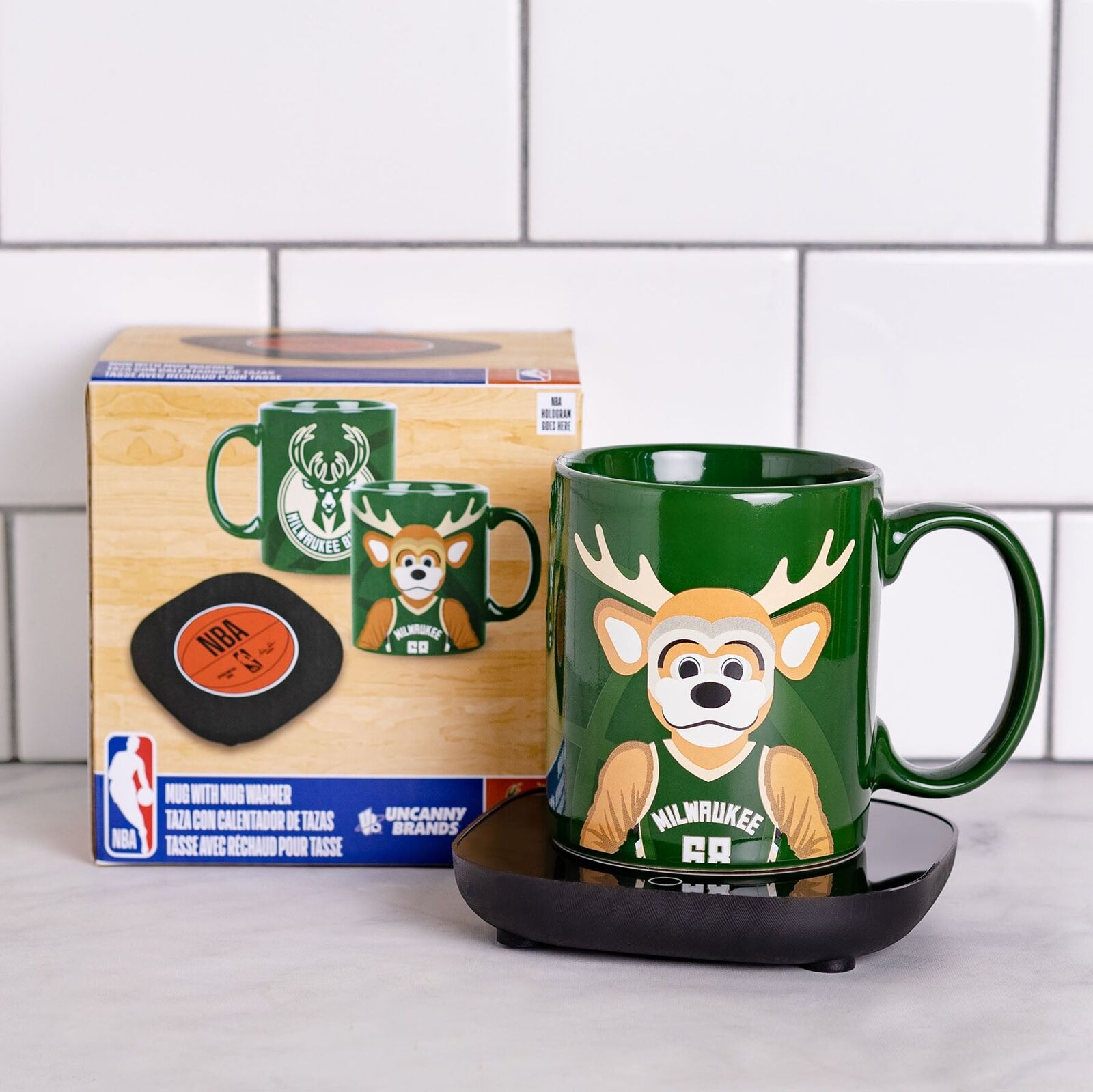 Uncanny Brands NBA Milwaukee Bucks Bango Mascot Mug Warmer with Mug - Fresh Stock Dated February 2026