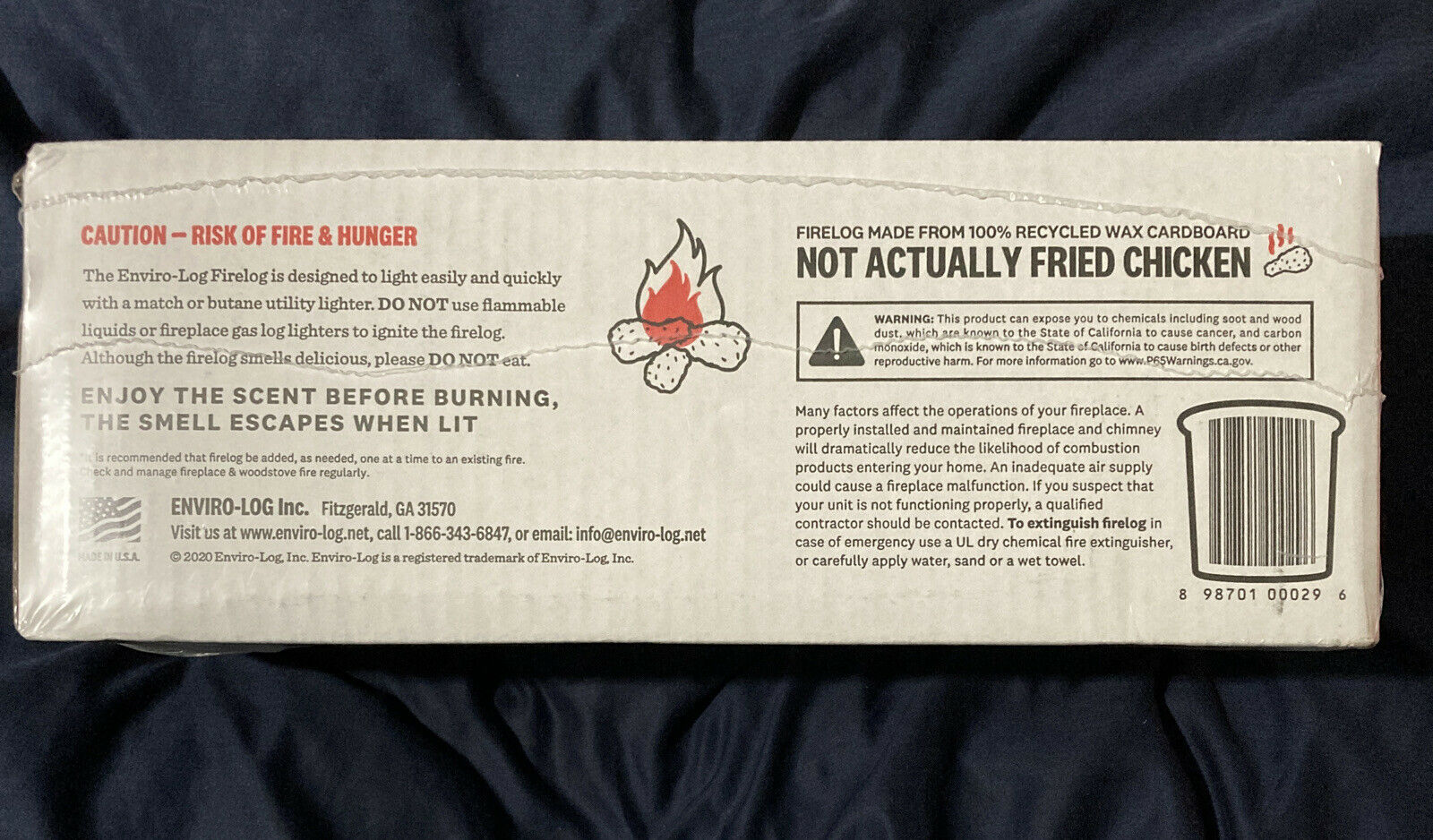 NEW KFC Fire Wood Enviro Log with 11 Herbs & Spices Enviro-Log Free Shipping! - Fresh Stock Dated December 2025