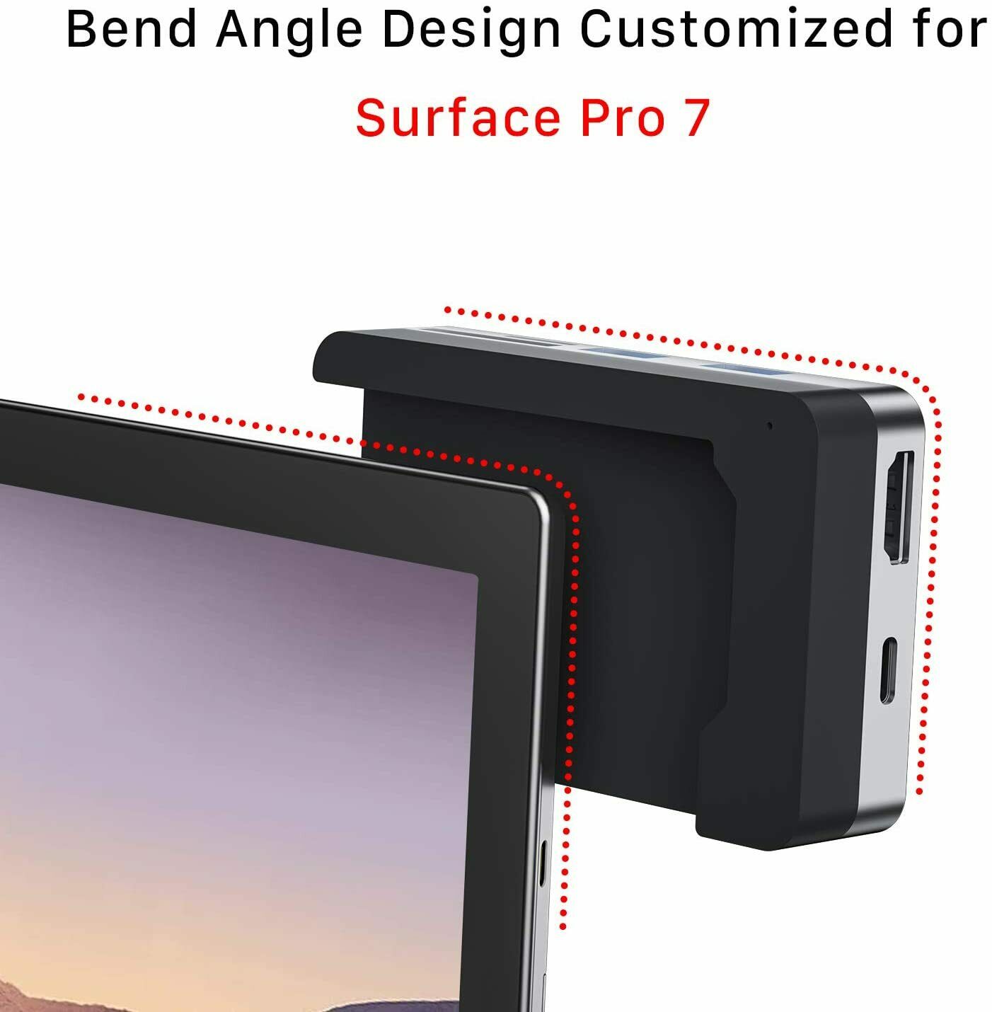 BYEASY Surface Pro 7 Docking Station with 4K HDMI,USB-C PD Charging& Card Reader - Fresh Stock Dated December 2025