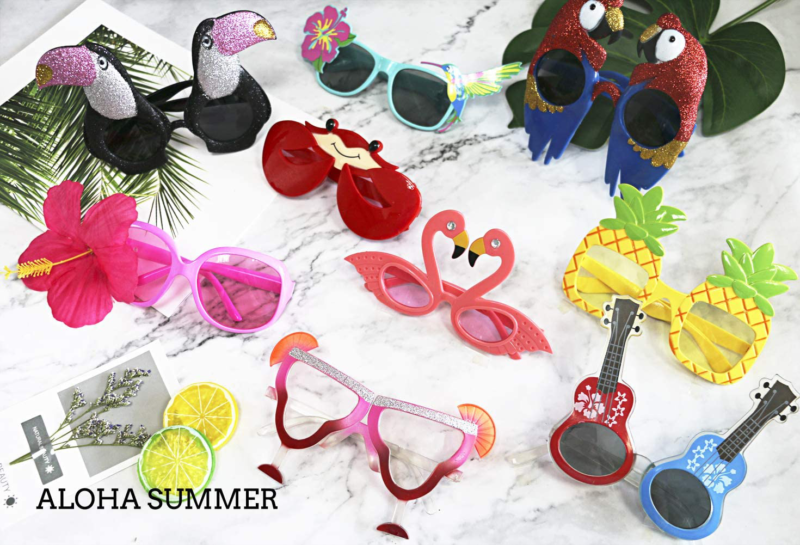 PARTY SUNGLASSES Luau Tropical Hawaiian Glasses Summer Beach Favors OCEAN LINE - Fresh Stock Dated February 2026