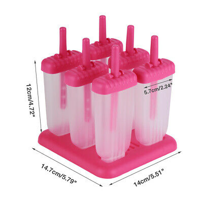 Ice Pop Maker Popsicle Mold With Tray and Drip Guard Pink Set Of 6 Free shipping - Fresh Stock Dated December 2025
