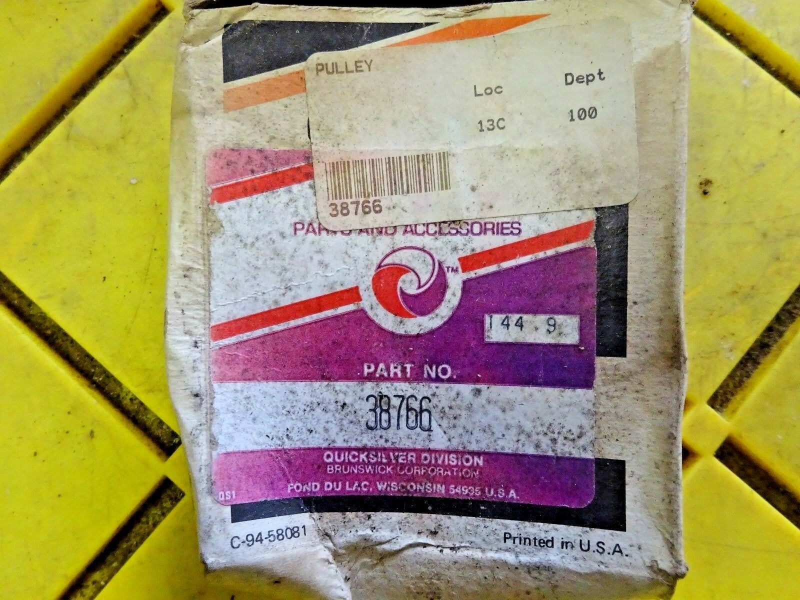 Mercury Marine Mercruiser Motor Alternator Pulley 38766 - Fresh Stock Dated February 2026