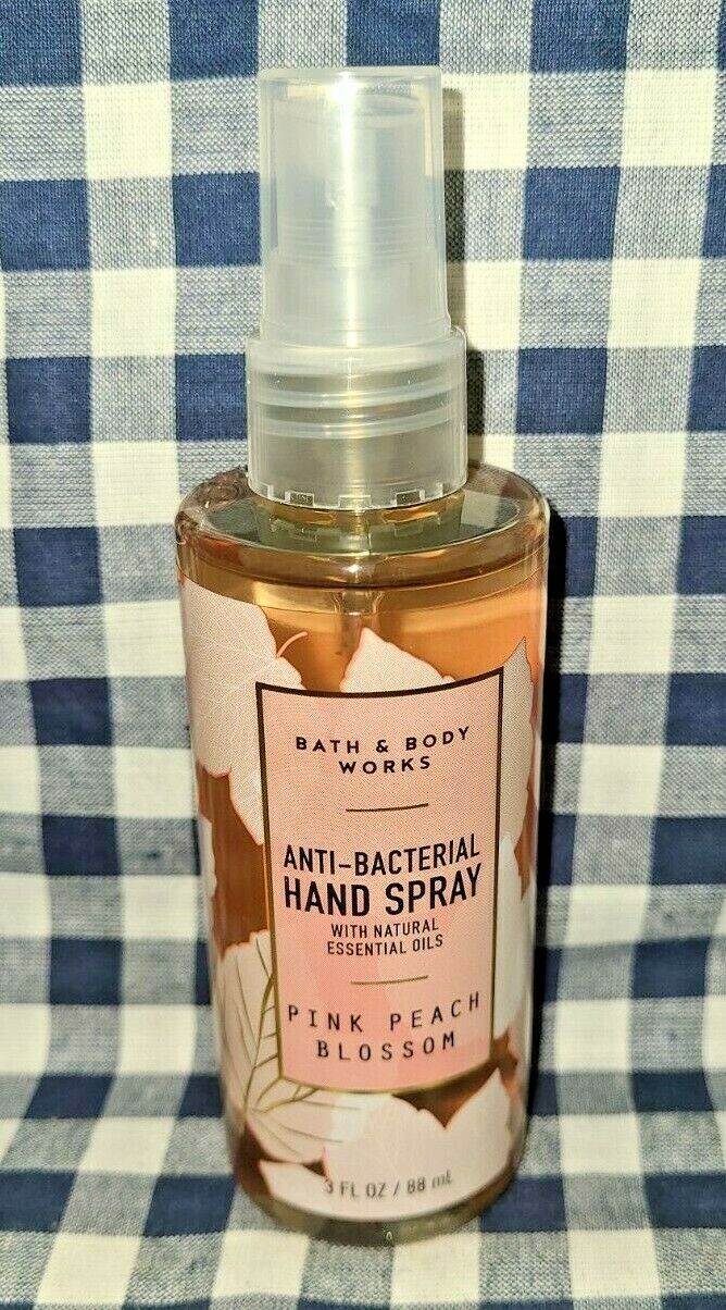 2-Pack Pink Peach Blossom Anti-Bacterial Spray Sanitizer 3 oz Bath & Body Works - Fresh Stock Dated February 2026