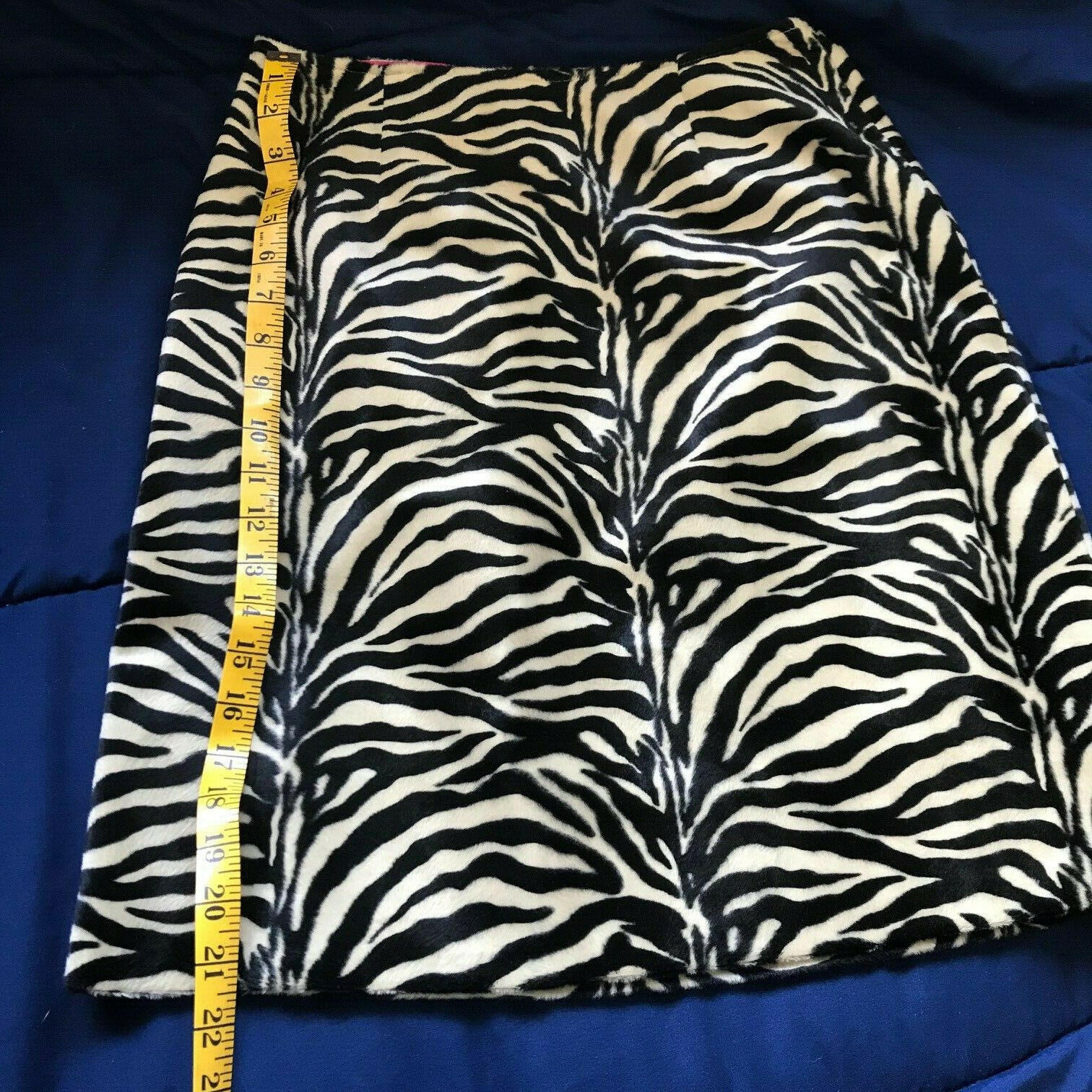 VTG RENEE CLAIRE A-Line Pencil Skirt Size M Zebra Stripe Print Soft Fuzzy Lined - Fresh Stock Dated February 2026